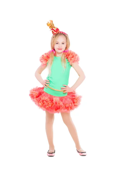 Beautiful girl posing in candy suit — Stock Photo, Image