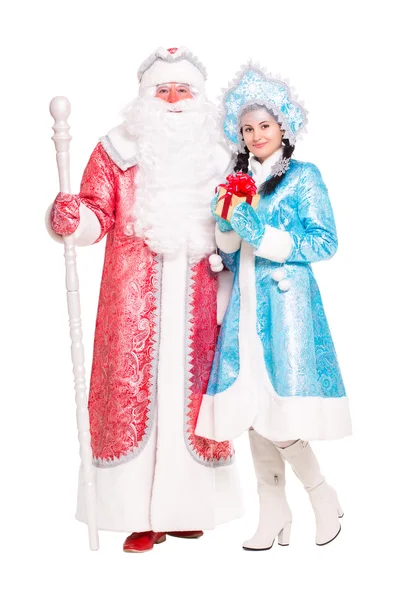 Russische Weihnachtsfiguren ded moroz und snegurochka — Stockfoto