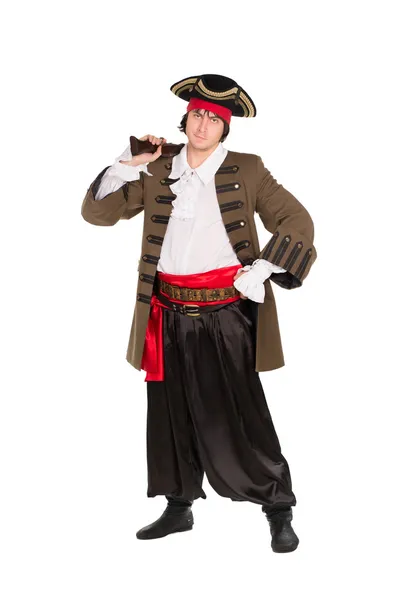 Man poserar i pirate kostym — Stockfoto