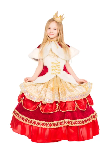 Liten flicka klädd som en drottning — Stockfoto