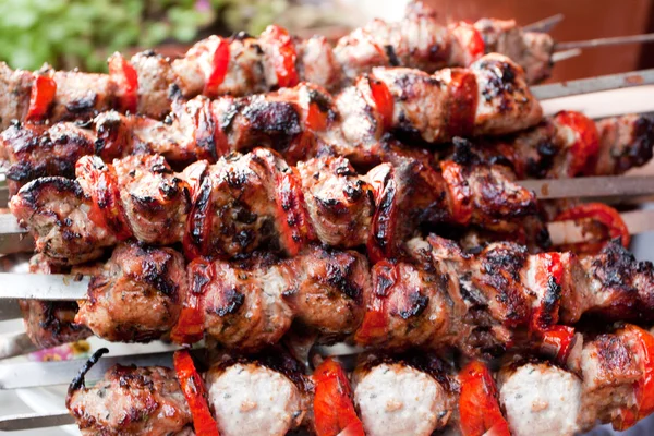 Kebabs on the grill Royalty Free Stock Images