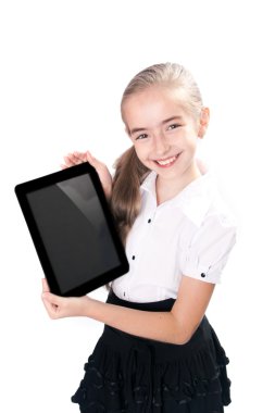 ipad gibi gadget ile kız