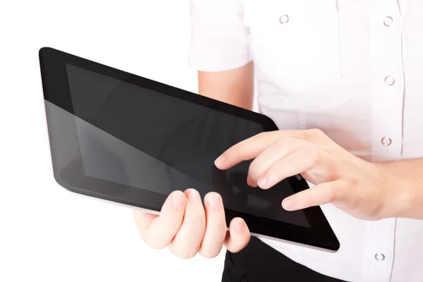 genç bir kadın elinde iPad