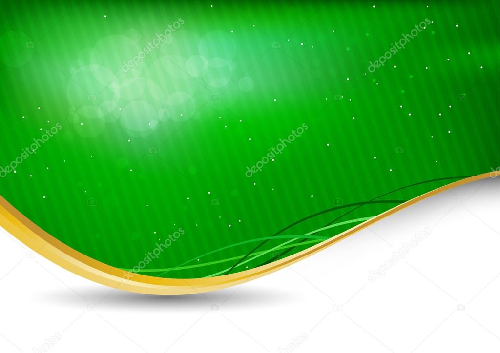 Green abstract background with particles