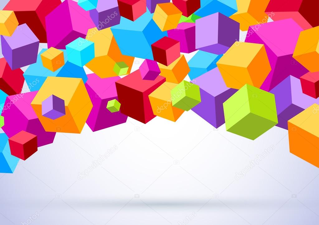 Background with colorful cubes