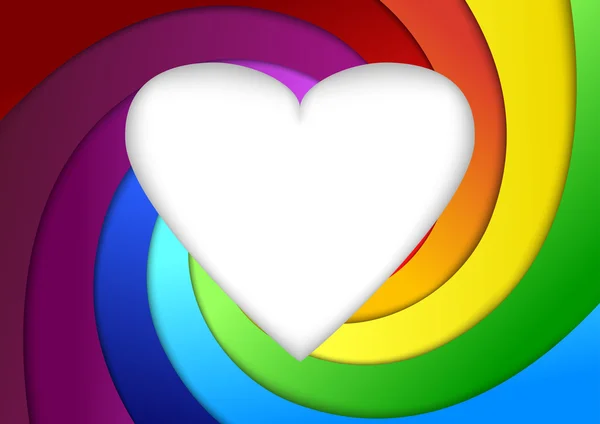 Heart on a rainbow - valentine background — Stock Vector