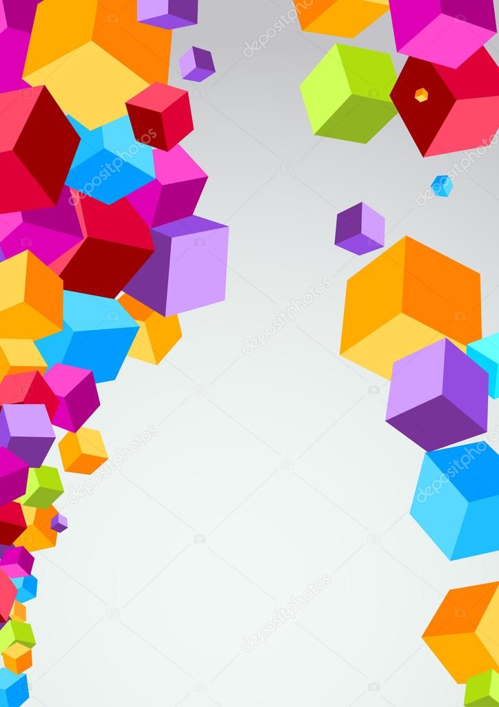 Colorful cubes make a background