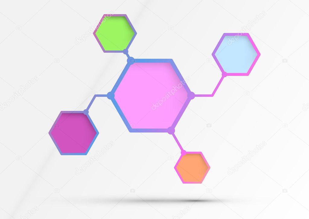 Structured diagram - information in hexagons - algorithm