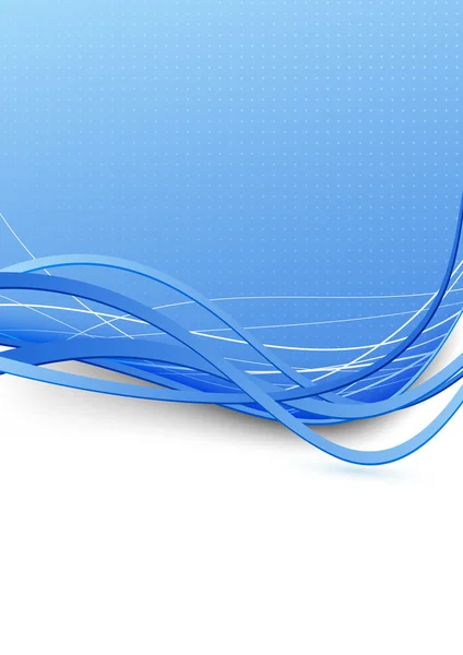 Синий абстрактный фон с трехмерными волнами. Векторная иллюстрация — стоковый вектор