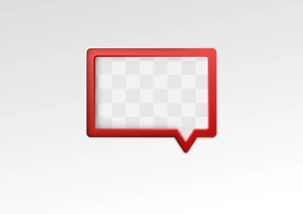 Red empty speech bubble on a metal background. Vector illustration — Stock Vector