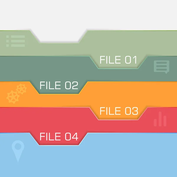 Desain antarmuka datar - berkas yang dipilih. Ilustrasi vektor - Stok Vektor