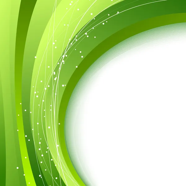 Ondas verdes - fondo abstracto de primavera fresca — Vector de stock