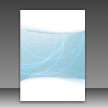 Modern klasör şablonu - parlak mavi çizgiler