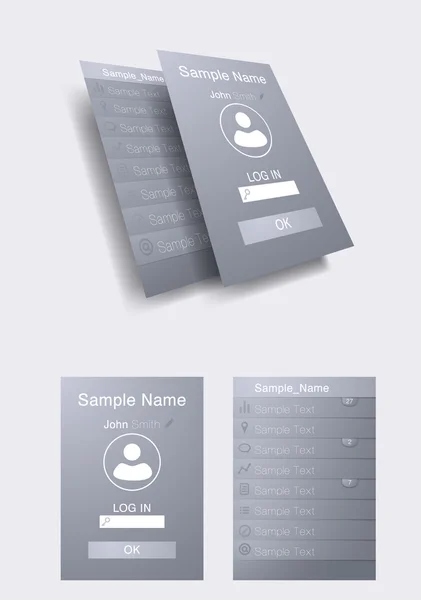 Mobil ui fogalom - lapos kivitel — Stockvector