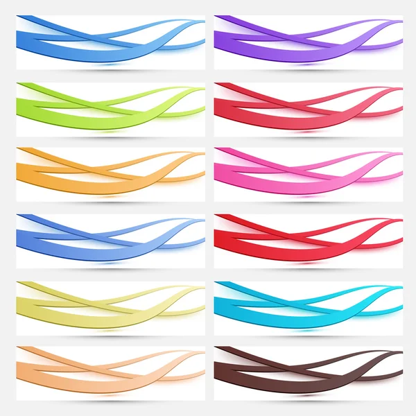 Banner in many colors - collection — Stock Vector