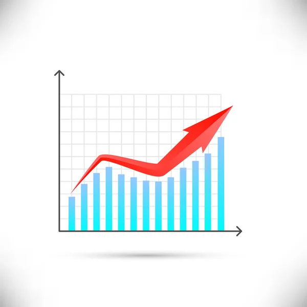 Gráfico de negócios mostrando conceito de crescimento — Vetor de Stock