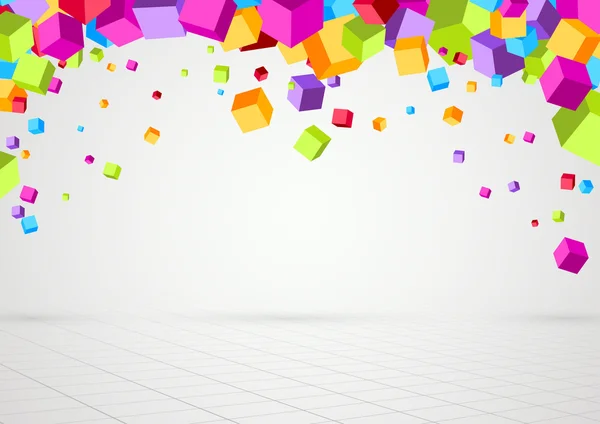 Fond cubes colorés — Image vectorielle