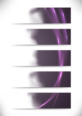 parlak bir ışıltı swoosh dalga kartları seti