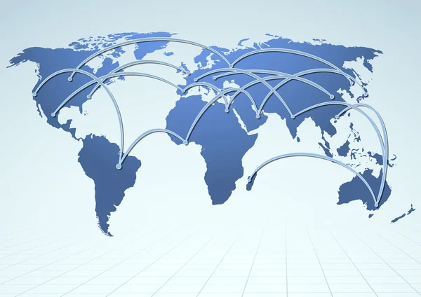 Comércio mundial logística fluxos comerciais —  Vetores de Stock