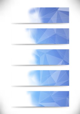 parlak mavi kristal yapı iş kartları koleksiyonu