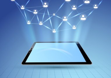 Sosyal ağ üzerinden tablet aygıtı grafik