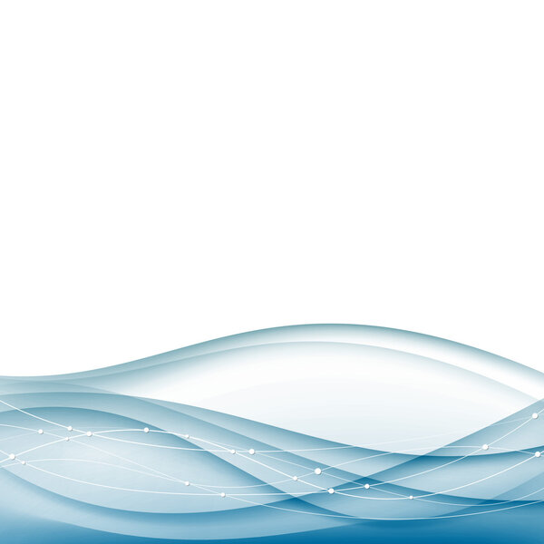Abstract transparent modern blue wave background