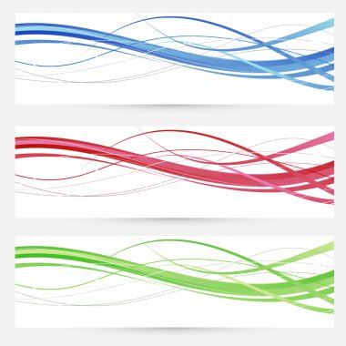 renkli parlak web başlıkları satır koleksiyonu