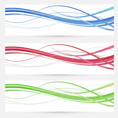 Colorful bright web headers lines collection clipart