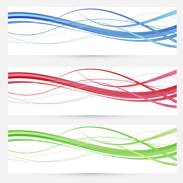 Colorful bright web headers lines collection