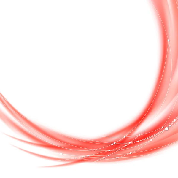 赤い波ライン鮮やかな背景 — ストックベクタ