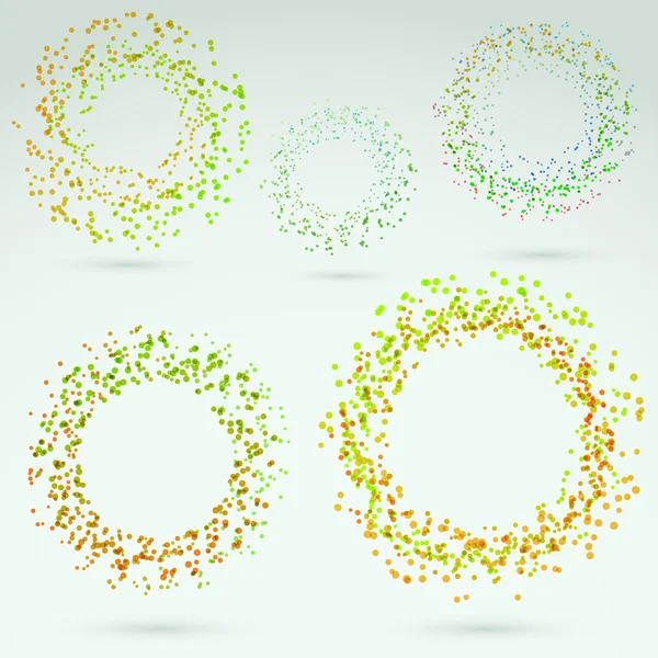 Heldere verse cirkel rond ontwerpelementen — Stockvector