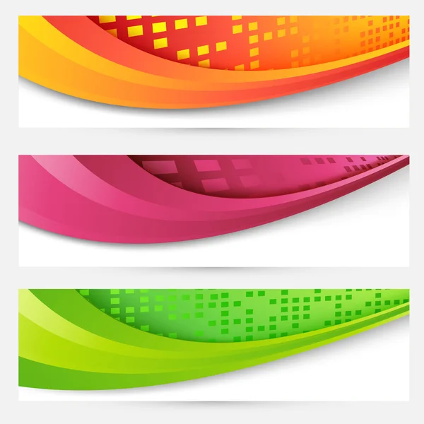 Cabeçalhos do site conjunto de banners coloridos —  Vetores de Stock