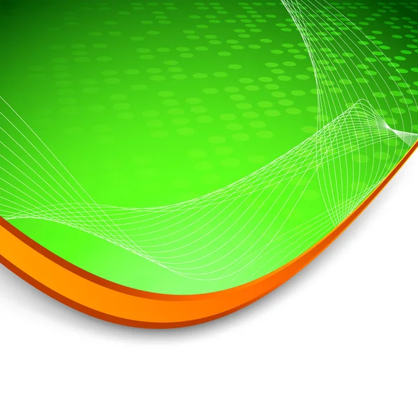 Фон із зеленою хвилею з рамкою — стоковий вектор