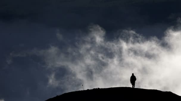 Mountains, volcano, clouds — Stock Video