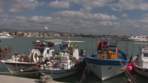 Cypern, pathos, hamn, båtar — Stockvideo