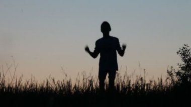 siluet, çocuk, atlar