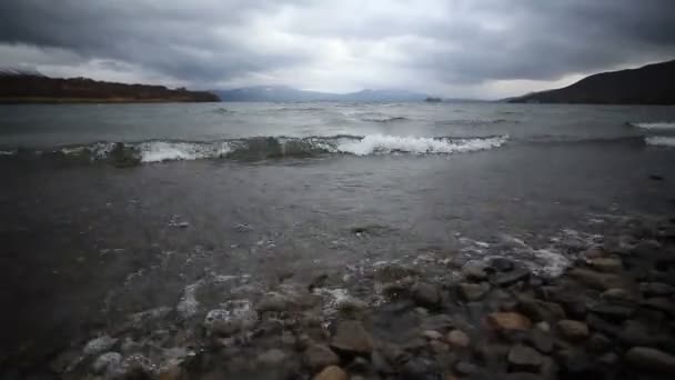 Storm on lake — Stock Video