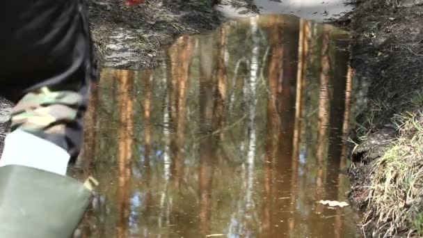 Bottes, piscine, homme 