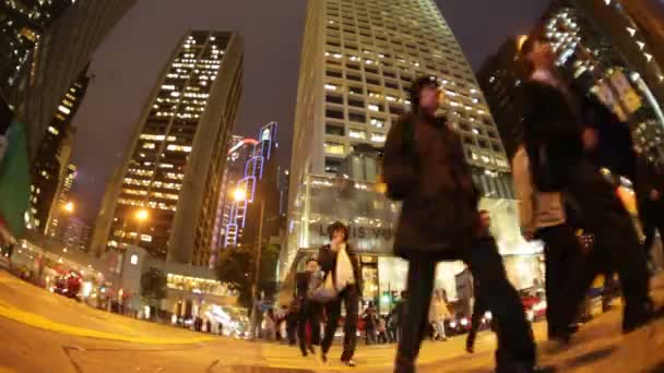 홍콩, 중국에에서 바쁜 교차점 거리 — 비디오