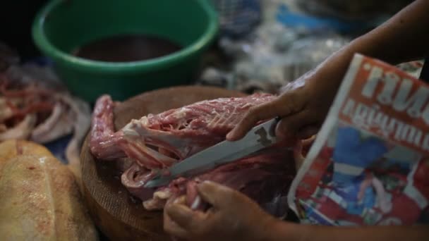 Köttmarknaden, thailand — Stockvideo