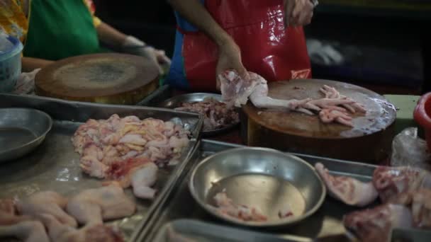 Mercado de carne, Tailandia — Vídeo de stock