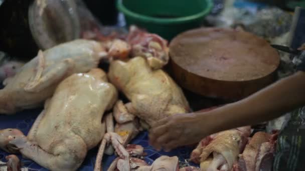 Mercado de carne, Tailandia — Vídeo de stock