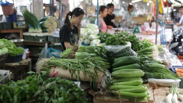 Λαχανικά, αγορά, Ταϊλάνδη — Αρχείο Βίντεο