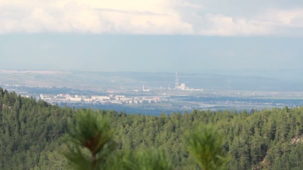 Krasnoyarsk paisaje de la ciudad — Vídeos de Stock