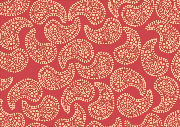 Red paisley pattern — Stock Vector