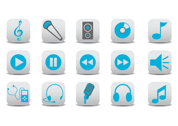 Iconos de audio — Vector de stock