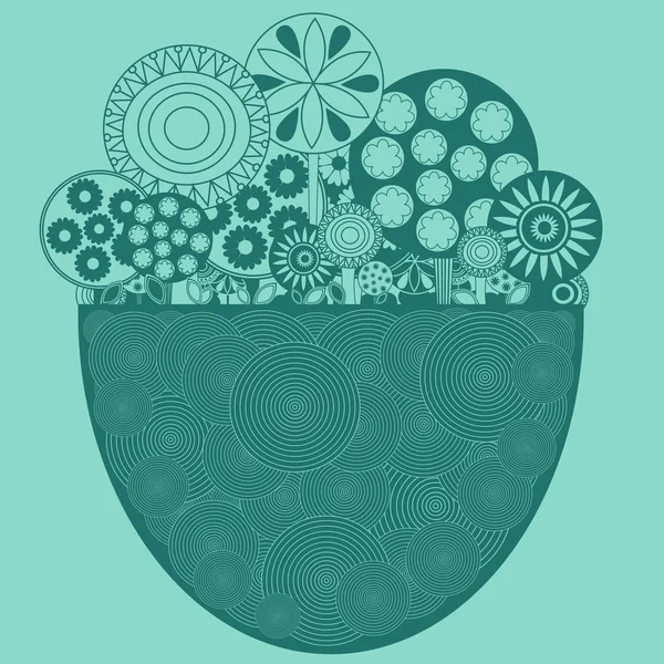 Fondo floral funky — Vector de stock