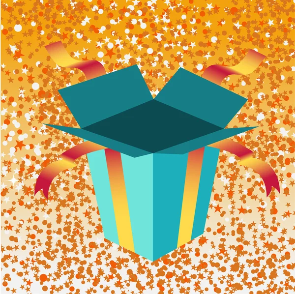 Regalo de cumpleaños abierto — Vector de stock