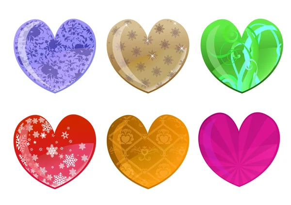 Conjunto de ícones de corações lindos — Vetor de Stock