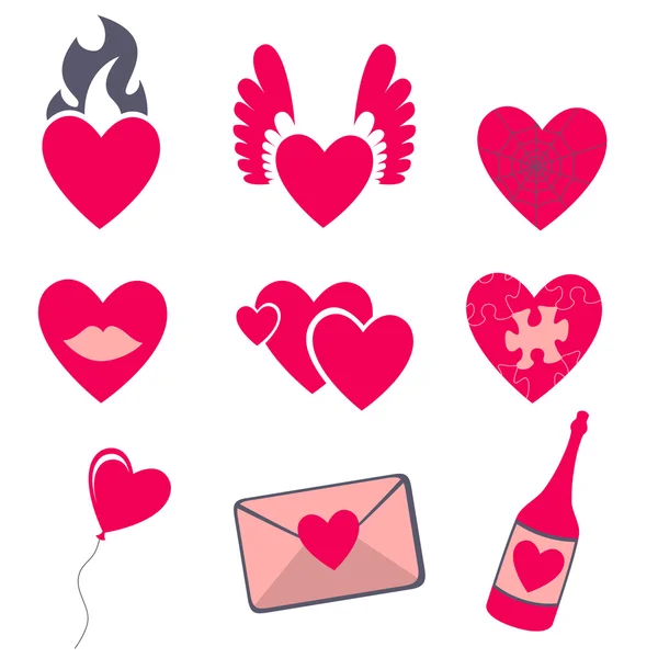 Iconos de amor — Vector de stock